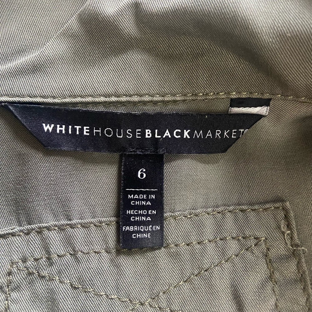White House Black Market Sz 6 Olive Green Women’s Utility Jacket - Picture 2 of 13